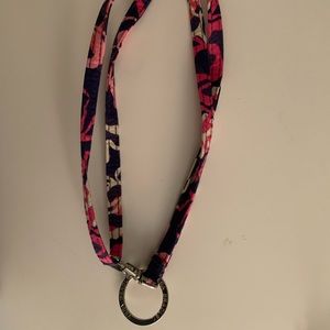 Vera Bradley pink and blue lanyard